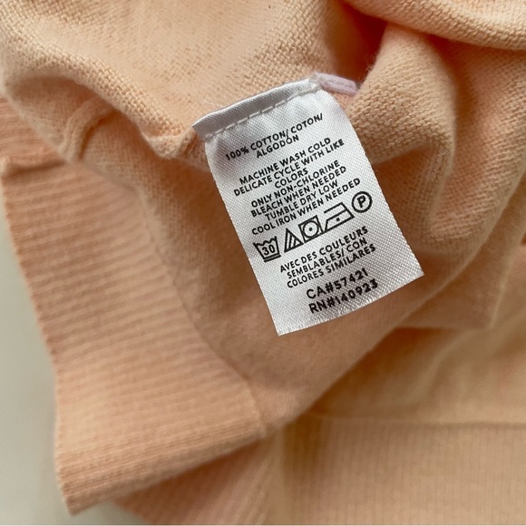 LOFT Women's Peach Orange Parrot Macaw Tropical Long Sleeve Sweater Size Small - Picture 5 of 7